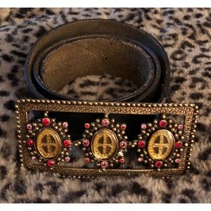 Virgin Saints & Angels “San Benito Triple Cross” Belt Buckle